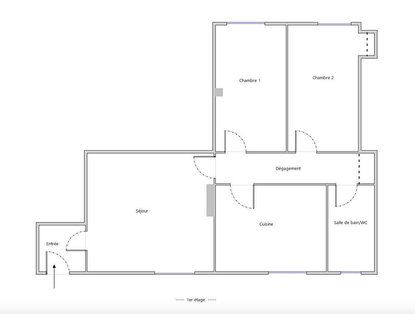 Séjour sur cour calme et arborée